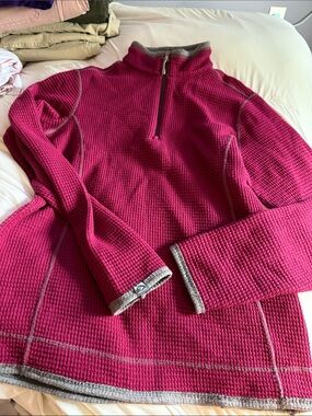 Storm Creek Maverick Waffle Knit Quarter Zip pull over shirt size M